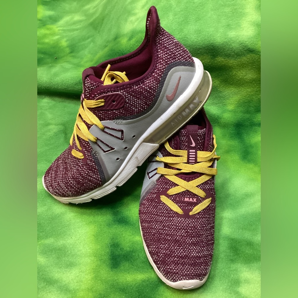 Nike Air Max Sequent 3 Purple & Yellow Sneakers Women's Size 8